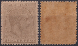 1884-286 CUBA 1884 ALFONSO XII 2 1/2c SEPIA TIPO I GOMA Y BUEN CENTRAJE. - Préphilatélie
