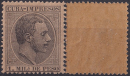 1884-283 CUBA 1884 ALFONSO XII 1 Ml IMPRESOS GOMA ORIGINAL Y BUEN CENTRAJE. - Préphilatélie