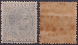 1881-112 CUBA 1881 ALFONSO XII 5c GOMA ORIGINAL Y BUEN CENTRAJE. - Préphilatélie