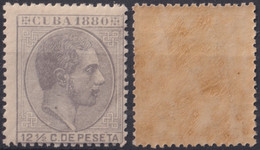 1880-166 CUBA 1880 ALFONSO XII 12 1/2 C GOMA ORIGINAL Y BUEN CENTRAJE. - Préphilatélie