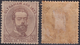 1873-100 CUBA ANTILLAS 1873 AMADEO I 50c MH. - Préphilatélie