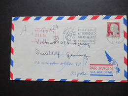 Frankreich 1964 Luftpost Lille Gare - Düsseldorf Mit Rotem Stempel Ra3 Nachbegühr Stempel Phila Tec - Lettres & Documents