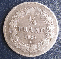 Belgique. 1/4 Franc 1834. Leopold Premier. En Argent - 1/4 Franc