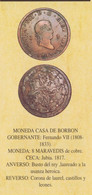 FERNANDO VII (1.808-1.833) 8 MARAVEDIS 1.817 COBRE Ceca JUBIA RÉPLICA   DL-12.787 -  Essais Et Refrappes