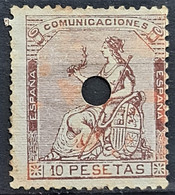 SPAIN 1873 - Canceled (telegraph) - Sc# 200 - 10P - Used Stamps