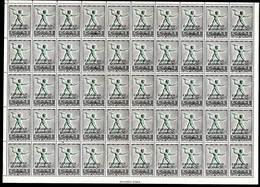 379,GREECE.ALBANIA.N.EPIRUS,1940 20 L. ZEUS,MNH SHEET OF 50.FOLDED VERTICALLY,WILL BE SHIPPED FOLDED - North Epirus