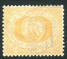 SAN MARINO 1892 CIFRA 30 C. ** MNH CENTRATO - Unused Stamps