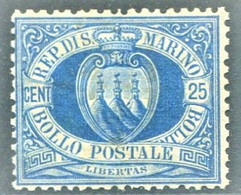 SAN MARINO 1894 CIFRA 25 C. ** MNH CENTRATA - Unused Stamps