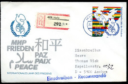 DDR U5 Umschlag EINSCHREIBEN Halle-Aachen 1990 Kat. 16,00 € - Enveloppes - Oblitérées