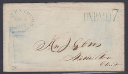 Canada 1852 Stampless Cover, Amherstburg "Unpaid 7" To Hamilton - ...-1851 Préphilatélie