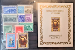 TURKEY 1953 - MNH - Mi 1348-1359 + Block 5 - Unused Stamps