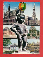 C.P.S.M. « BRUXELLES » Jolie Multi-vues Générales ; Souvenir De Bruxelles  X2 Phts - Panoramische Zichten, Meerdere Zichten