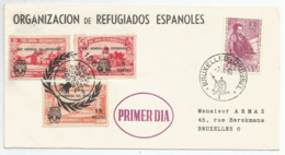 N° 1125 (Année Mondiale Du Réfugié) Sur FDC Vers Bruxelles + E81-3 (Org. De Refugiados Españoles) - 1951-1960
