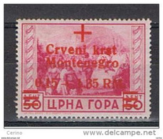 MONTENEGRO - OCCUPAZ. TEDESCA:  1944  SOPRASTAMPATO  -  0,15 + 1,35 Rm/50 C. ROSA  N. -  SASS. 22 - Occ. Allemande: Montenegro