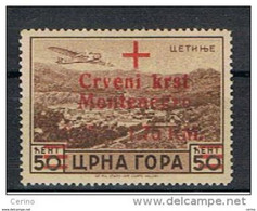 MONTENEGRO - OCCUPAZ. TEDESCA:  1944  P.A. SOPRASTAMPATO  -  0,25 + 1,75 Rm/50 C. BRUNO  N. -  SASS. A 9 - German Occ.: Montenegro