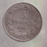 5 Francs Belgique 1848 - Léopold 1er- TTB+ - 5 Frank