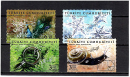 Turkey 2020 . Fractal Views Of Nature. Flora And Fauna. Snowflakes. Peacock. Fern. Snail. 4v.. Michel # 4610-13 - Ongebruikt