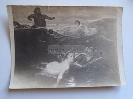 D184648 Old Photo - Playing In The Waves -Arnold Böcklin Im Spiel Der Wellen -Centaur Kentaur With Nude  Mermaid - Sin Clasificación