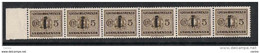 R.S.I.:  1944  TASSE  SOPRASTAMPATI  -  5 C. BRUNO  STRISCIA  6  N. -  SASS. 60 - Postage Due