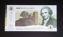 United Kingdom England: 2017 Lewes 1 Pound Unc - 1 Pond