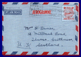 1955 Australia Aerogramme Air Letter Sydney Posted To Scotland Slogan - Aérogrammes