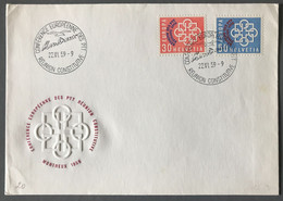 Suisse, TAD CONFERENCE EUROPEENNE DES PTT, REUNION CONSTITUTIVE 22.6.1959 Enveloppe - (W1113) - Lettres & Documents