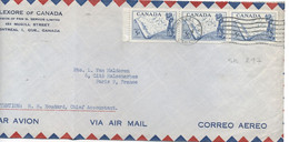 CANADA  - (POLAIRE  ) N°297 X 3 / LETTRE Par AVION Pour PARIS -C àD / MONTREAL / 2-VIII-1957 - Briefe U. Dokumente
