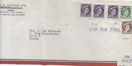 CANADA  - N°267 + 268 + 270x 3/ LETTRE Par AVION Pour PARIS - C à D -MONTREAL / 10- V-1956 - Storia Postale