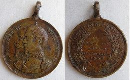 Medaglia Bronzo Alleanza Franco Sarda 1859 Napoleone III E Vittorio Emanuele II - Royaux/De Noblesse