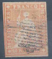 Strubel 25B, 20 Rp.mattorange  EIDG.RAUTE        1855 - Storia Postale