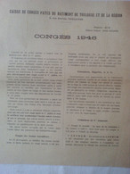 Temps Guerre Restriction Caisse Congés Payés Bâtiment Toulouse & Région  Congés 1946 Arrêté 29 Juil P Demourès Directeur - Décrets & Lois