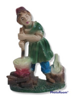 30477 Pastorello Presepe - Statuina In Plastica - Uomo Che Cucina - Christmas Cribs