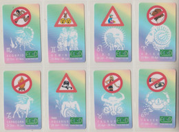 ISRAEL ZODIAC HOROSCOPE LUNAR CALENDAR TRAFIC RULES SET 12 PHONE CARDS - Zodiac