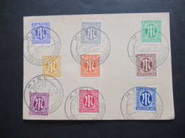 Bizone Am Post Nr.1-9 Satzbrief / Blanko PK Mit Großem Sonderstempel Kiel Tag Der Briefmarke 20.10.1946 - Autres & Non Classés