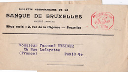 BELGIQUE :  EMA 35c Sur Bande De Journal De La Banque De Bruxelles Pour Paris - Autres & Non Classés