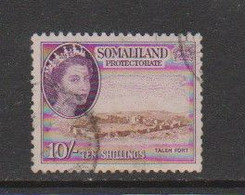 SOMALILAND    1953    10/-  Brown  And  Violet    USED - Somaliland (Protectorate ...-1959)