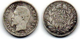 20 Centimes 1860 A Napoléon III TB - 20 Centimes