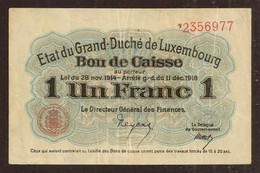 LUXEMBOURG. 1 Franc 1914-1918. Pick 27. - Lussemburgo