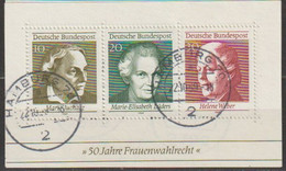 BRD 1969 MiNr.596 - 598 Block 5  O Gest. Tagesstempel Hamburg 50 Jahre Frauenwahlrecht ( Bl.10  ) - 1959-1980