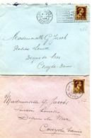 1936 2 Enveloppen Van Bruxelles / Ukkel Naar Coxyde Bains Pension Louise Gefr. 70c Leopold III   Catnr 427 - 1934-1935 Leopold III.