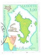 MAYOTTE - L ILE DU LAGON ( CARTES, TORTUE, SINGE ) TIMBRE DE 1999 EN OBLITERATION RONDE, VOIR LE SCANNER - Used Stamps