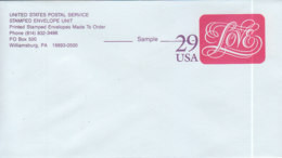 E146 - ETATS UNIS USA ENTIER ENVELOPE LOVE EPREUVE - 1981-00