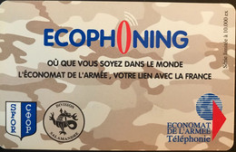 FRANCE  -  ARMEE  -  Prepaid  -  ECOPHONING  - SFOR - Division Salamandre - Marron Clair - Military Phonecards