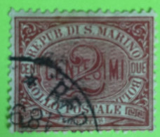 1894/99 - San Marino - 2  Cent  - Usato - Con Linguella - Used Stamps