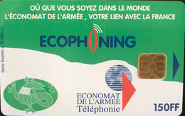 FRANCE  -  ARMEE  -  Phonecard  -  ECOPHONING  -  ARMEE DE TERRE  -  Vert - 150 FF -  Schede Ad Uso Militare