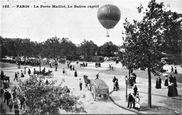 14770 -   Paris - LA PORTE MAILLOT - LE BALLON CAPTIF  -  BELLE  ANIMATION  - Circulée En 1910 - Aéroports De Paris