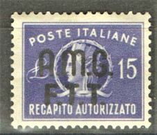 TRIESTE A 1949 RECAPITO AUTORIZZATO ** MNH - Revenue Stamps