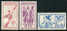 CZECHOSLOVAKIA 1958 Political And Cultural Knowledge MNH / **   Michel 1079-80 - Unused Stamps