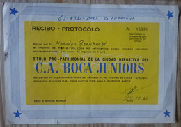 TITULO PRO-PATRIMONIAL DE LA CIUDAD DEPORTIVA DE BOCA JUNIORS (ARGENTINA). - Sport