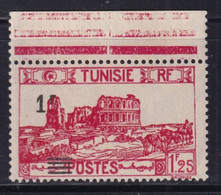 TUNISIE - 1940 - YVERT N° 224a VARIETE SURCHARGE à DEPLACEE à GAUCHE ** MNH - COTE = 50 EUR. - Ungebraucht